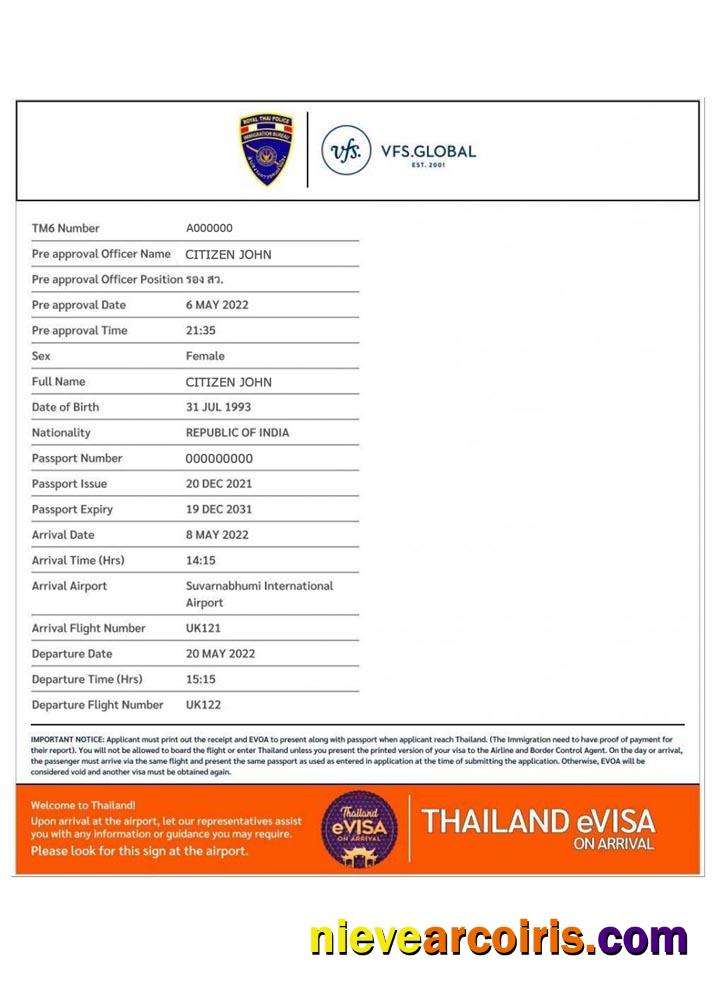 THAILAND e-visa